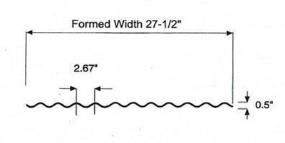 2.5″ x 0.5″ Corrugated Aluminum Panel