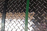 Polished aluminum diamond plate